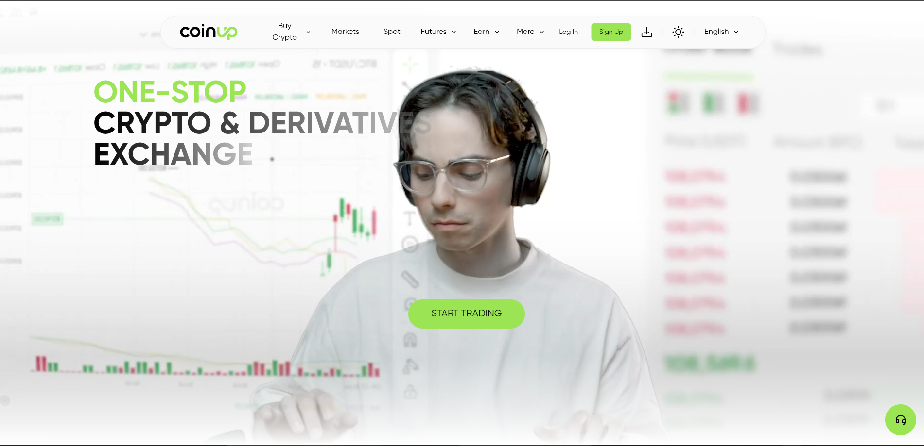 CoinUp platform homepage