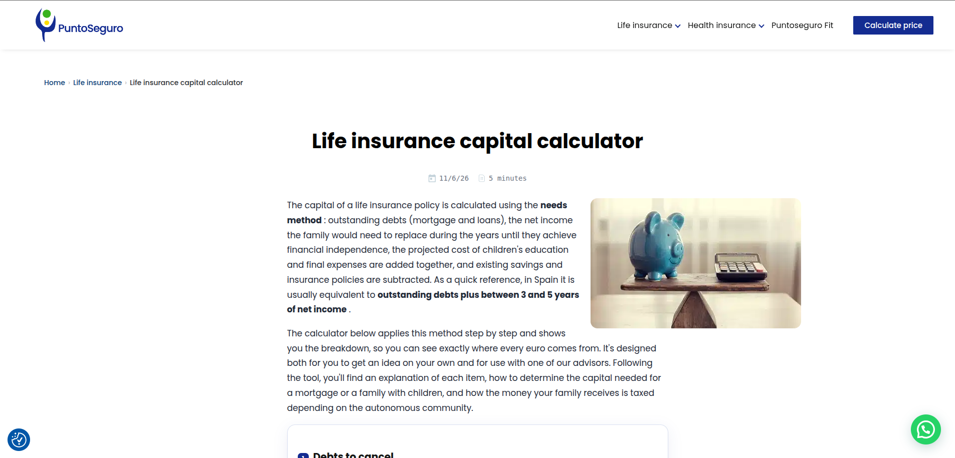 PuntoSeguro insurance screen two